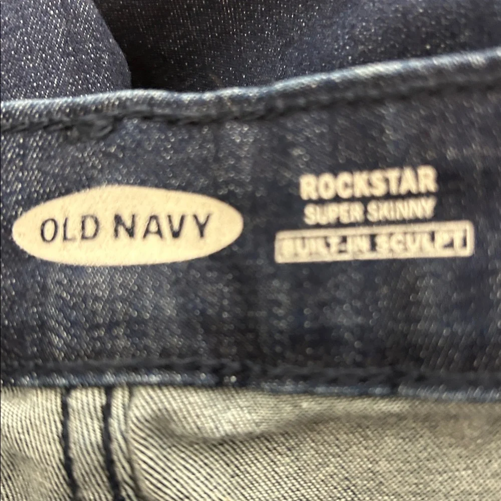 Old Navy Rockstar Built-In Sculpt Dark Blue Women's Jeans - Size 14 run Small!!! - Picture 3 of 6